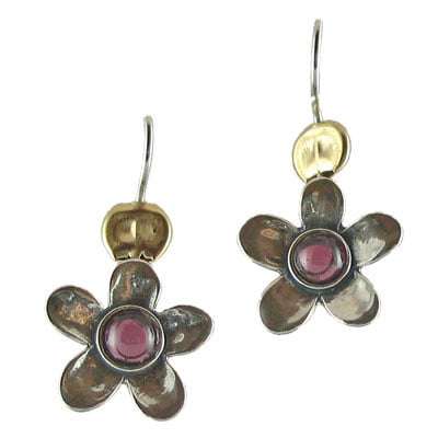 Garnet Flower Earrings
