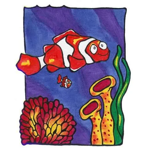 Clown Fish Painted on T-Shirt