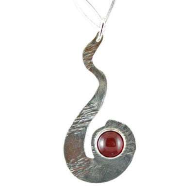 Sterling Silver Pendant with a Carnelian Gemstone