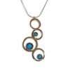 Silver Pendant with Linked Rings and Opals