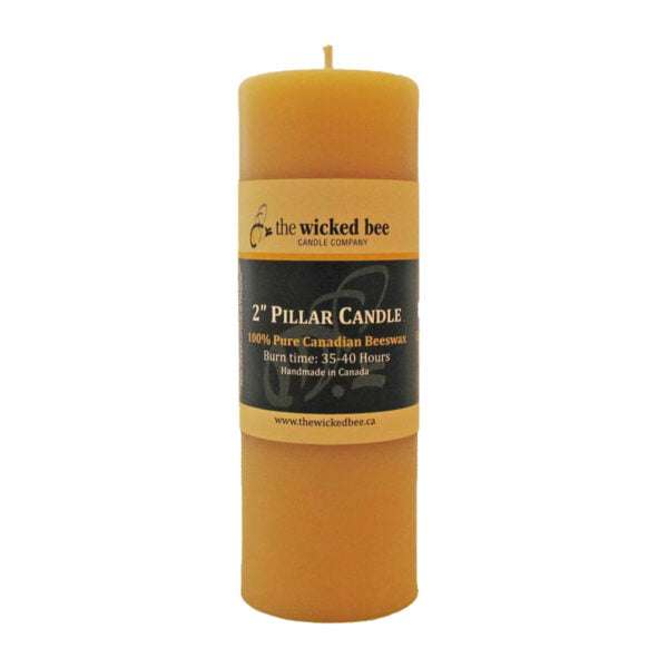 2" x 6" Pure Beeswax Pillar Candle