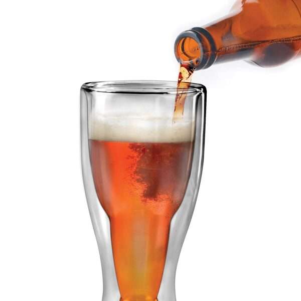 Hopside Down Beer Glass with Beer