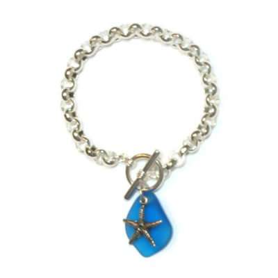 Seaglass Starfish Charm Bracelet by Basic Spirit