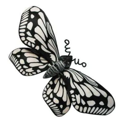 Black and White Butterfly Brooch