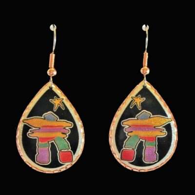 Colourful Inukshuk Earrings by Dawn Oman