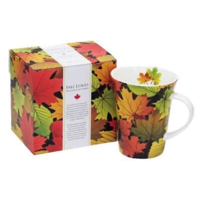 Fall Leaves Porcelain Mug Box